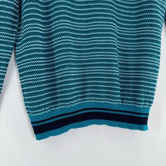 Hugo Boss Mens Sweater Size XL Cable Knit Italian Yarn Crew Neck Pullover green - Picture 8 of 8